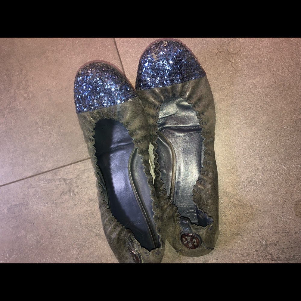 Tory Burch glitter flats
